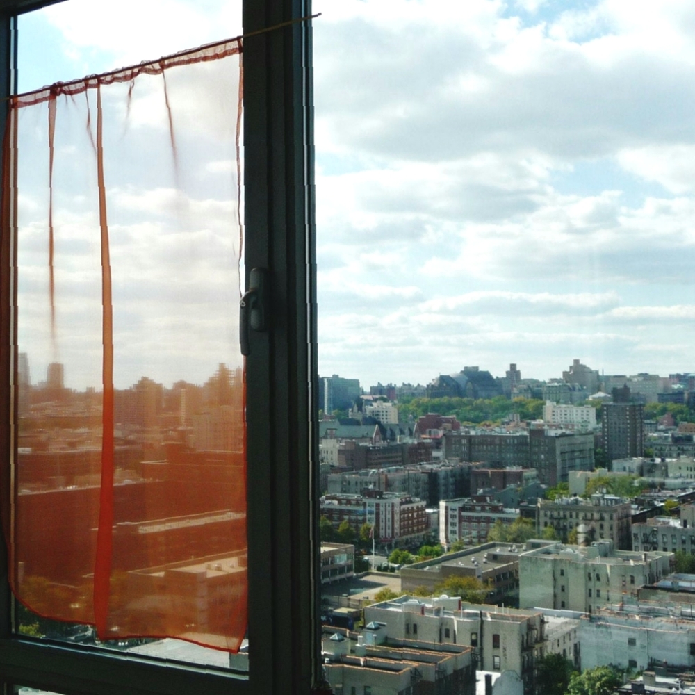 Sheer Orange Curtain Panel Zen Yoga